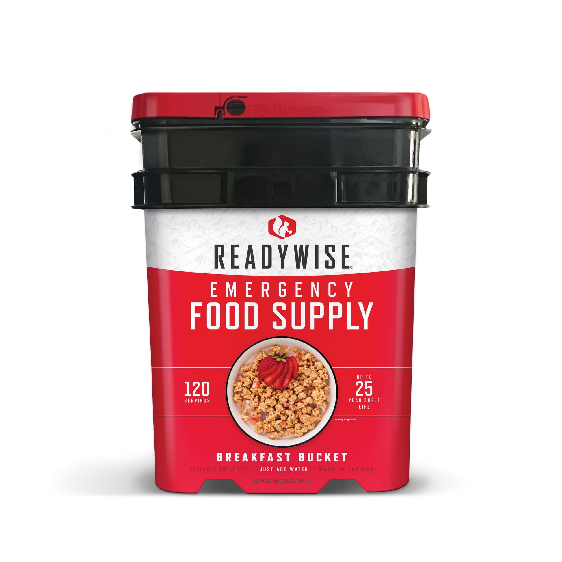 Readywise - Breakfast Bucket, 120 Servings, Emergency, Mre Meal, Food Supply, Premade, Freeze Dried Survival Food For Hiking, Ad