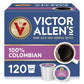 Victor Allens Coffee 100% Colombian Medium Roast Single Serve Pods, 120 Count, Brown