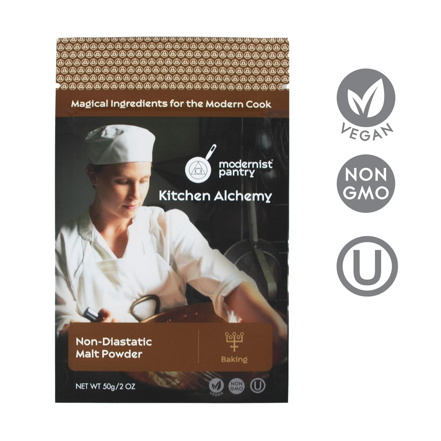 Non-Diastatic Barley Malt Powder ⊘ Non-Gmo ☮ Vegan ✡ Ou Kosher Certified - 50G/2Oz