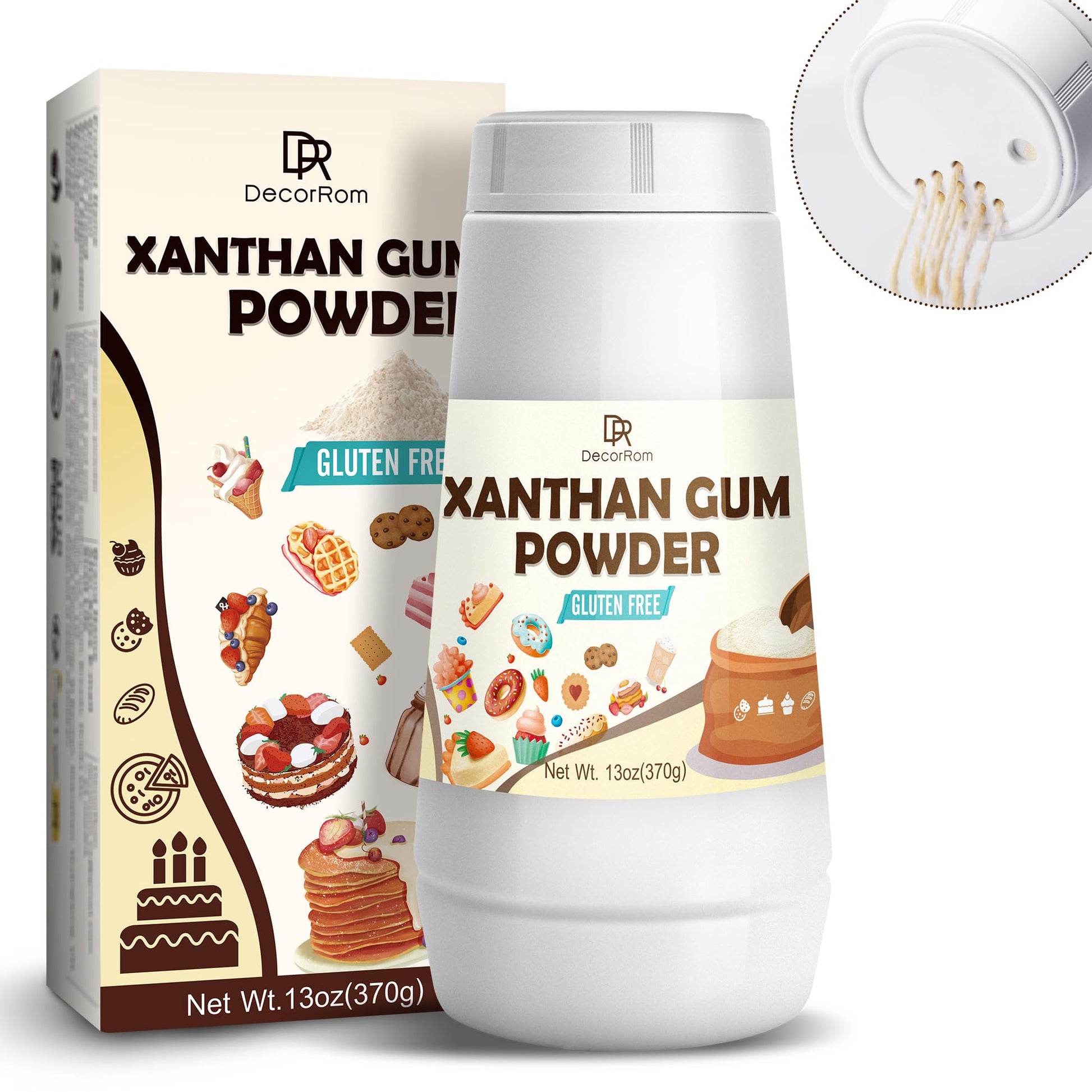 DecorRom Xanthan Gum Powder - Gluten Free & Keto Friendly Thickener - 13oz