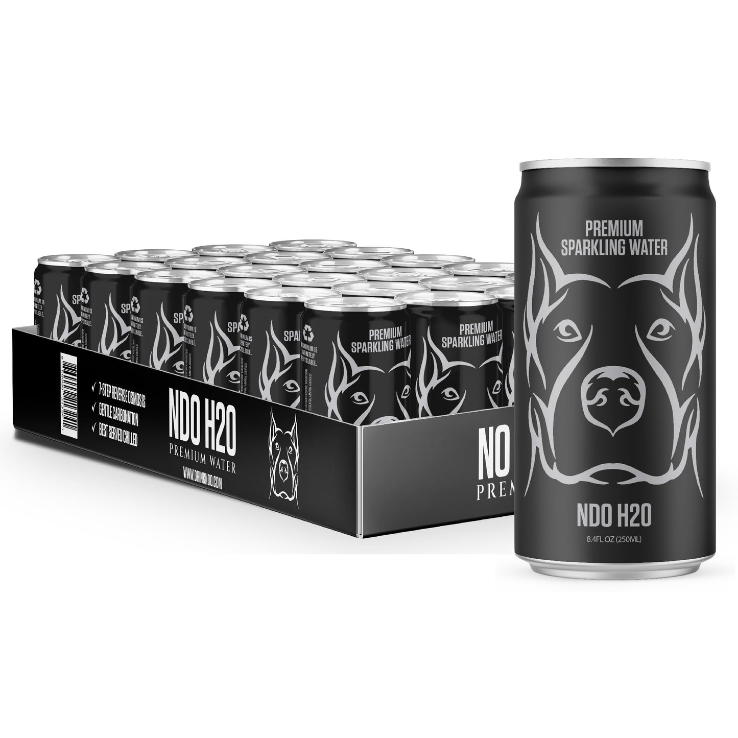 No Days Off Enhanced Sparkling Water - 24 Pack, 8.4 Fl Oz, Sparkling (Unflavored) - Ultra-Purified Reverse Osmosis With Gentle Carbonation, On-The-Go And Bulk Size