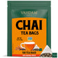 Vahdam, Indias Original Masala Chai Tea Bags (100 Count) No Added Flavoring | Blended W/Exotic Spices | Whole Leaf Tea Bags | Resealable Ziplock Pouch