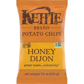Kettle Brand Potato Chips, Honey Dijon Kettle Chips, 7.5 Oz (Pack Of 12)