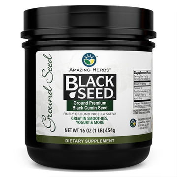Amazing Herbs Premium Ground Black Cumin Seeds - Finely Ground Nigella Sativa, Gluten Free, Non Gmo, Supports Cardiovascular Fun
