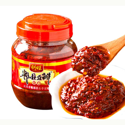 QIXINLIZYY cooking seasoning,Sichuan Pixian Hong You Doubanjiang, Dou Ban Jiang with red chili oil, chili fava bean sauce Sichua
