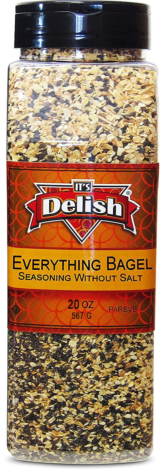 Everything Bagel Seasoning Blend With No Salt By It'S Delish, 20 Oz Large Jar - Premium All Natural Bagel Spice Seasoning Mix Wi