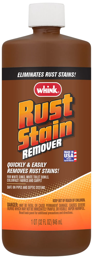 Whink Rust Stain Remover, 32 oz - Effective Brown Formula for Removing Rust Stains, Safe for Home Use, Brand: Whink