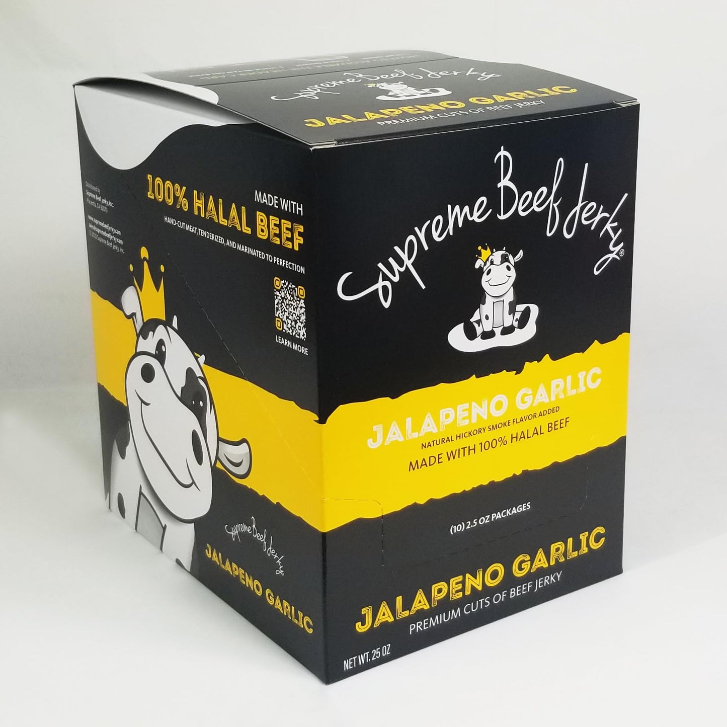 Supreme Beef Jerky, Halal Beef Jerky, Zabiha Halal Certified Beef, Handcrafted Gourmet Meat Snacks, 2.5 Oz Jalapeno Garlic, 2.5