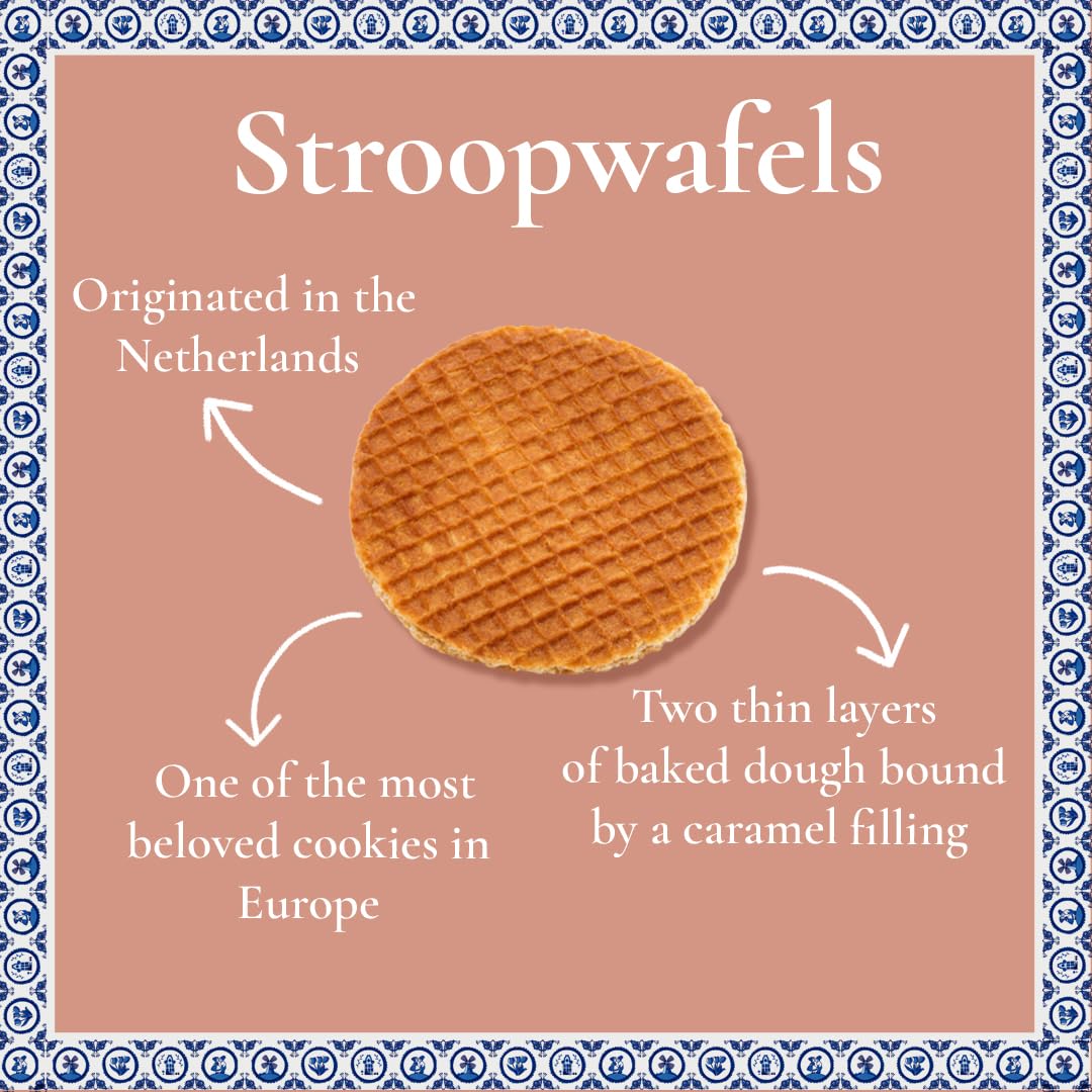 Le Chic Patissier 30 Caramel & Vanilla Stroopwafels Soft Toasted Pack Of 3 (11.11Oz Each) Original Dutch Caramel Waffle Recipe N