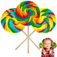 Jumbo Rainbow Swirl Lollipop, Mixed Fruit Flavor, Individually Wrapped, 4'' Inch Sucker (24-Pack)