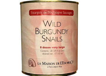 Escargots de Bourgogne Sauvages Premium Wild Burgundy Snails – 8 Dozen Very Large – 1.7 Pound Pack