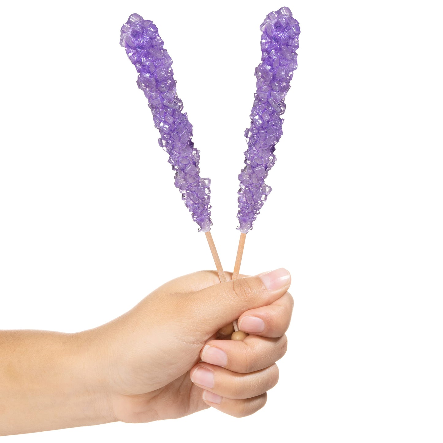 Candy Envy - Iridescent Lavender Rock Candy Sugar Sticks - Tutti Frutti Flavored - 12 Indiv. Wrapped