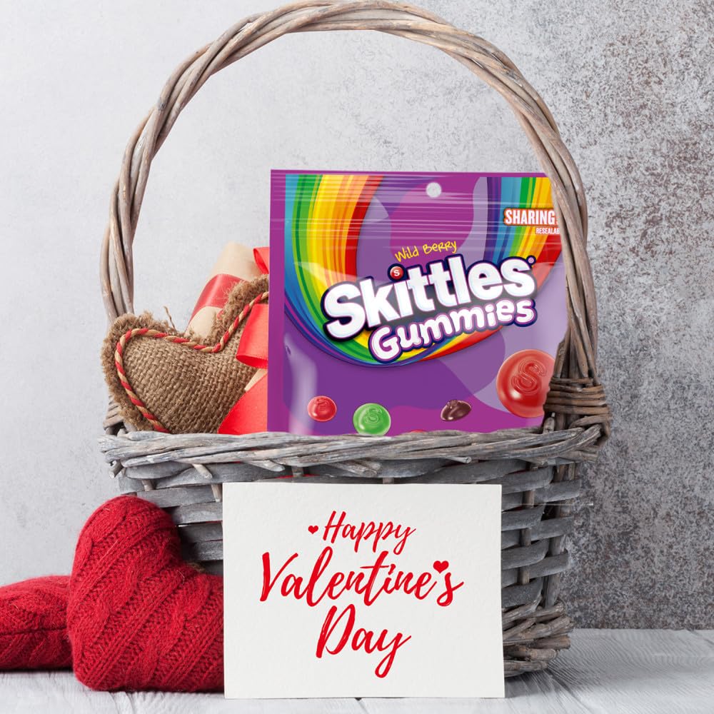 SKITTLES Gummies Wild Berry Gummy Candy, Sharing Size, 12 oz Resealable Bag
