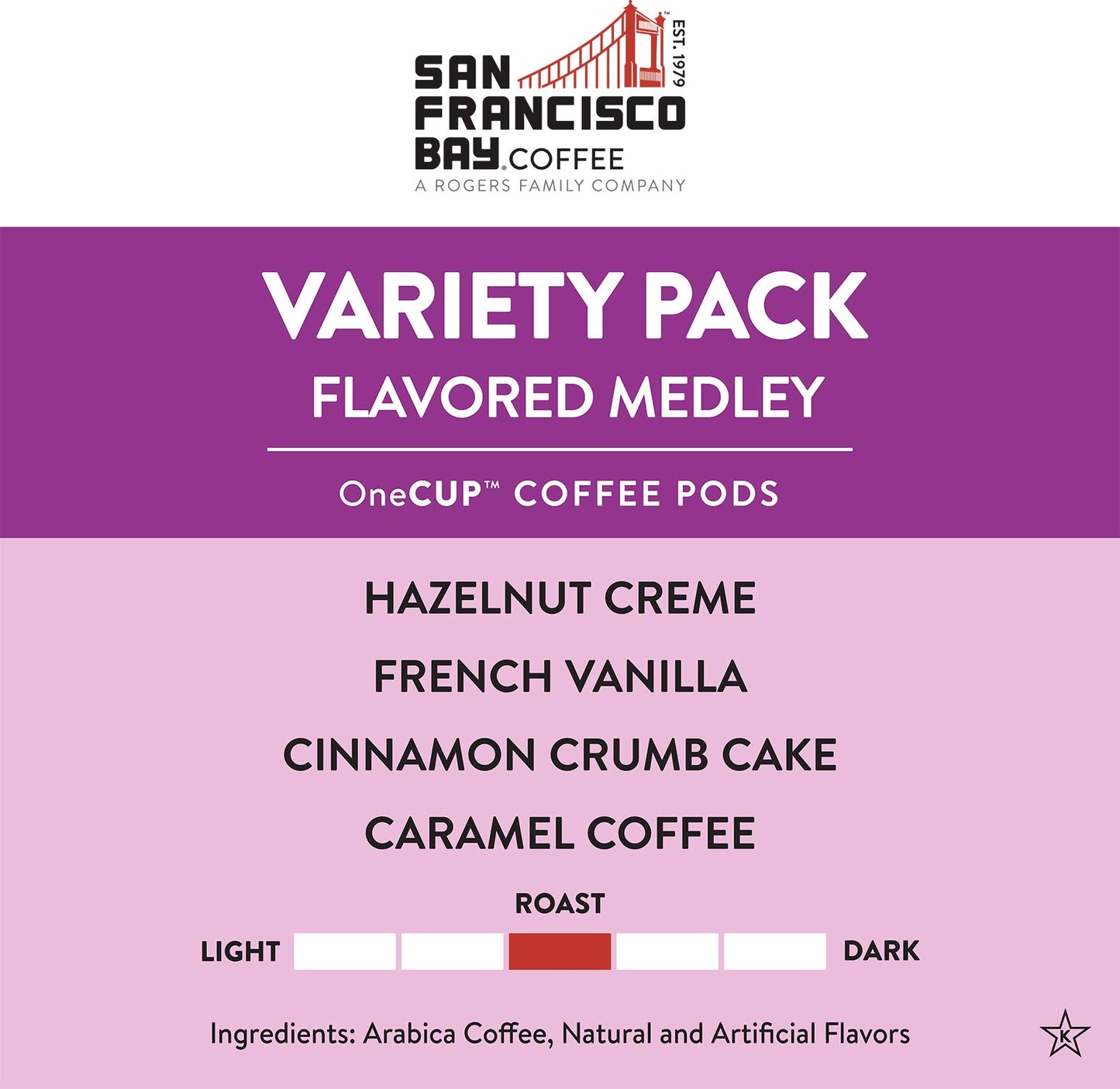 San Francisco Bay Compostable Coffee Pods - Variety Pack Flavored (40 Ct) K Cup Compatible Including Keurig 2.0, Hazelnut, Cinna
