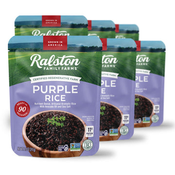 Ralston Family Farms Purple Rice  8.5 Oz  Ready In 90 Seconds  6 Pack