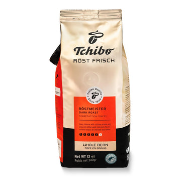Tchibo Whole Bean Coffee - Röst Frisch Röstmeister - Dark-Roasted Arabica Beans With Intense Flavor And Exquisite Aromas Of Bittersweet Chocolate - Intensity 5/6, Acidity 1/6, Roast Level 6/6-12 Oz