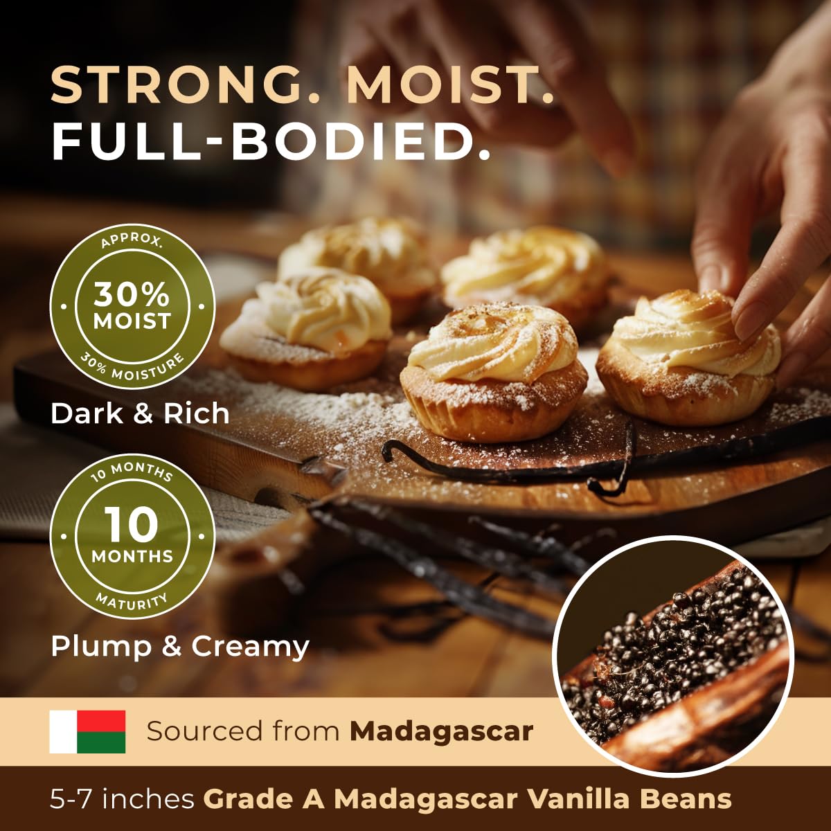 Gya Labs Madagascar Vanilla Beans - Grade A, 5-7 Inches Long, 30 Count