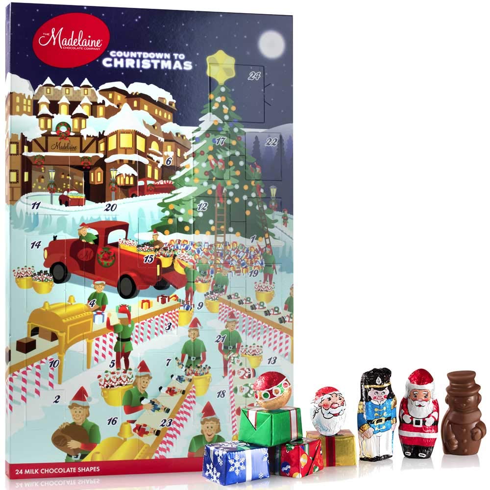 THE MADELAINE CHOCOLATE COMPANY Christmas Advent Calendar with 24 Milk Chocolates, 6oz, Model 157