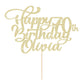 EDSG Customized Cake Topper, Happy Birthday Decoration, Champagne Gold, Any Name, Ages 1st-80th