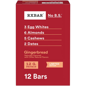 RXBAR Protein Bars, Gingerbread Flavor, 1.83 oz (Pack of 12), Model RXF013