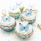 Sugar Robot Edible Butterflies For Cake Decorating - Small Pastel Blue Butterfly Cake Toppers And Cupcake Toppers - Decoration M