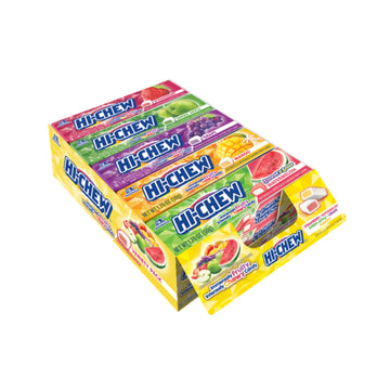 Hi-Chew Variety - Box Of 15 Sticks, 1.76Oz Ea | Unique Fun Soft & Chewy Taffy Candy | Immensely Juicy Exotic Fruit Flavors | Strawberry Green Apple Grape Mango Sweet & Sour Watermelon