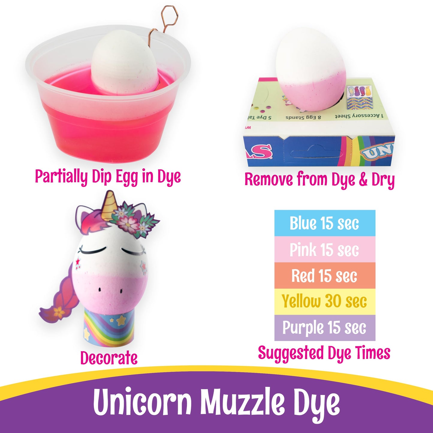 Paas Easter Egg Decorating Kit, Includes 1 Unicorn Egg Dying Kit, 1 Loveable Llamas Egg Dying Kit, 1 Dino Decorating Kit Whisker
