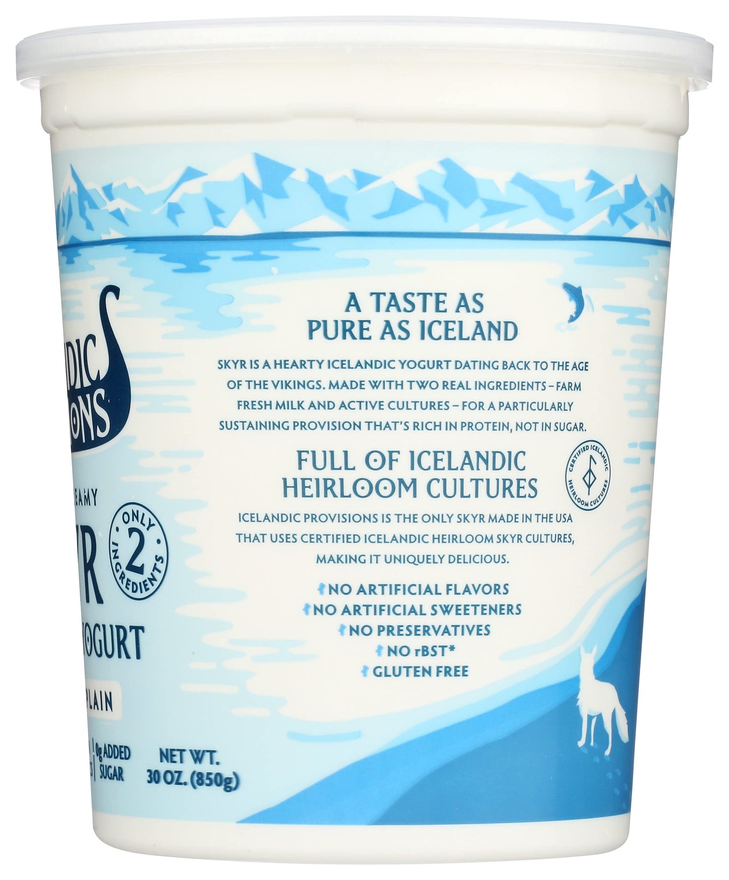 Icelandic Provisions 30 oz Traditional Skyr Yogurt, Low Fat