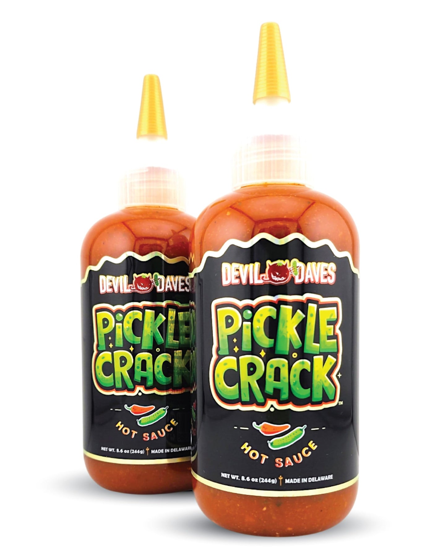 Dill Pickle Hot Sauce | Devil Daves Pickle Break - Medium Heat  8.6 Oz (Pack Of 2)