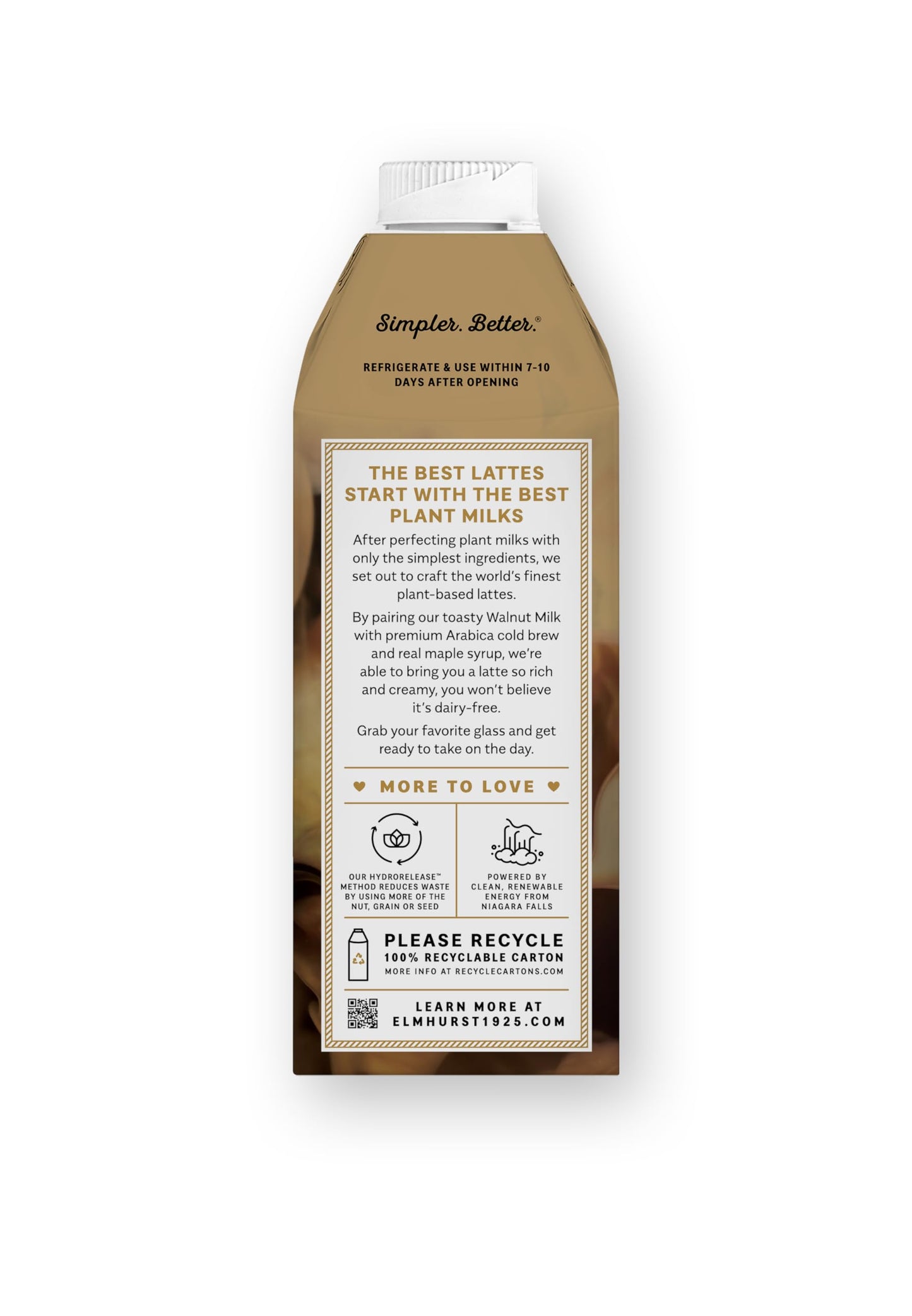 Elmhurst 1925 Maple Walnut Latte, Plant-Based Vegan Milk, 25.4oz (Pack of 6)