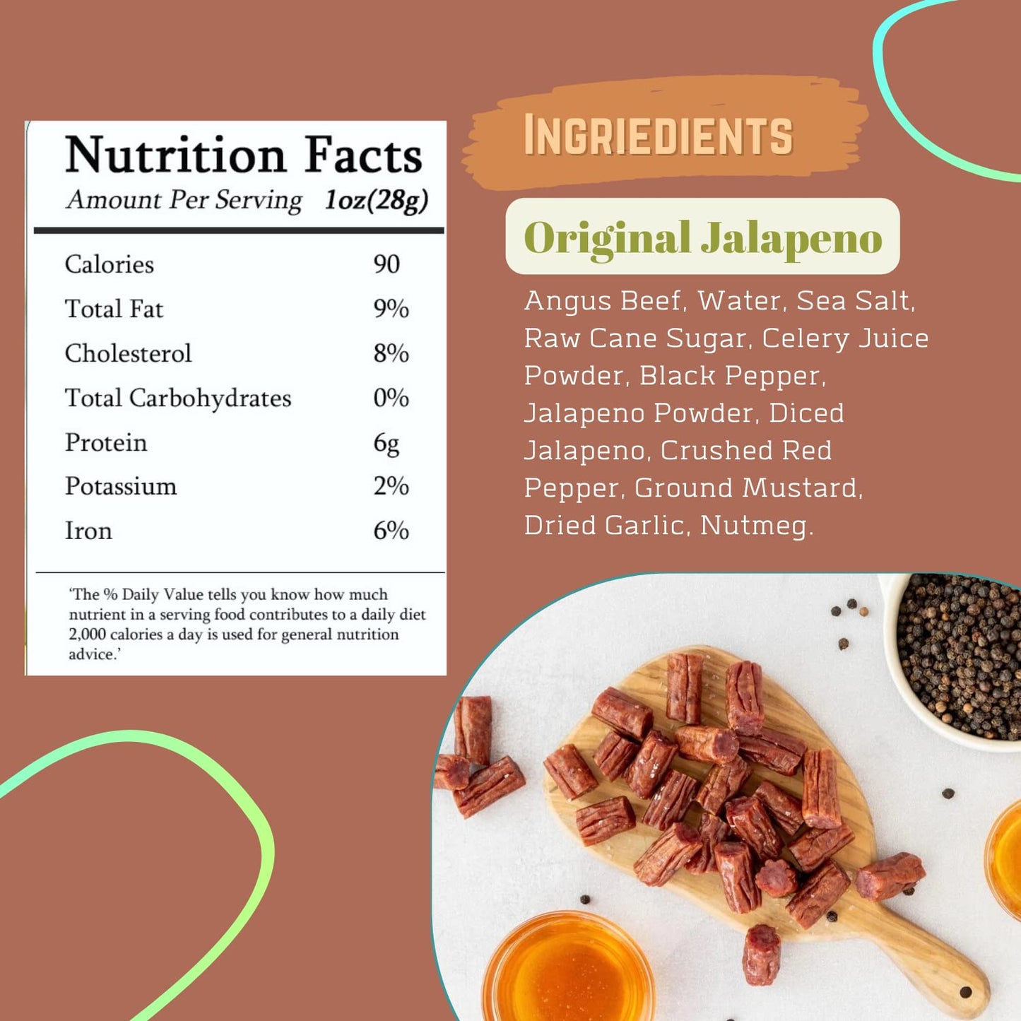 Wyoming 100% Grass Fed Beef Sticks - Original Jalapeo Flavor - Clean Tasty Meat Sticks Snacks With 6G Of Protein Made With Angus