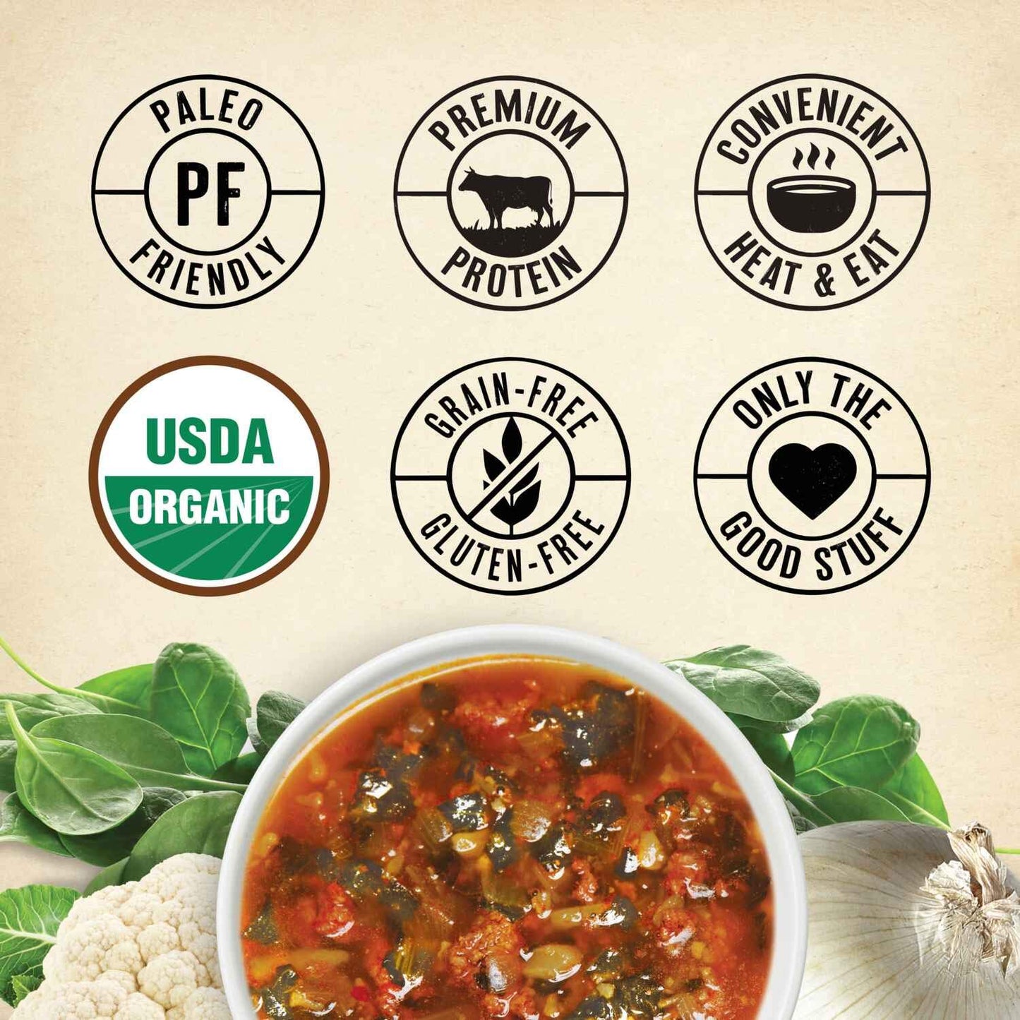 True Primal Savory Wedding Organic Soup 8-Pack, Ready To Eat, Gluten Free, Paleo, Grass-Fed Beef, Whole30, Keto, Bone Broth