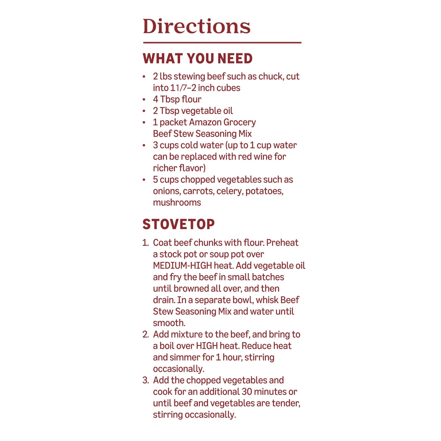 large online retailer Grocery Beef Stew Seasoning Mix, 1.5 Oz Pack of 12, Previously Happy Belly, Packaging May Vary