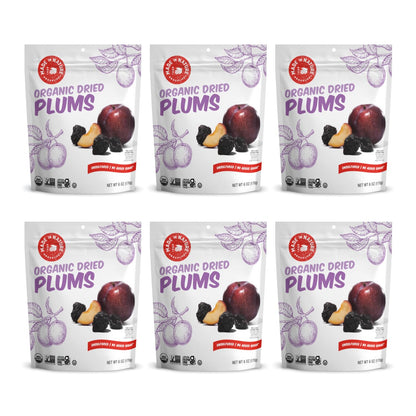 Made In Nature Organic Dried Plums, 6 Ounce (Pack of 6) - Vegan Snack, Non-GMO, Unsulfured, Gluten Free, Kosher
