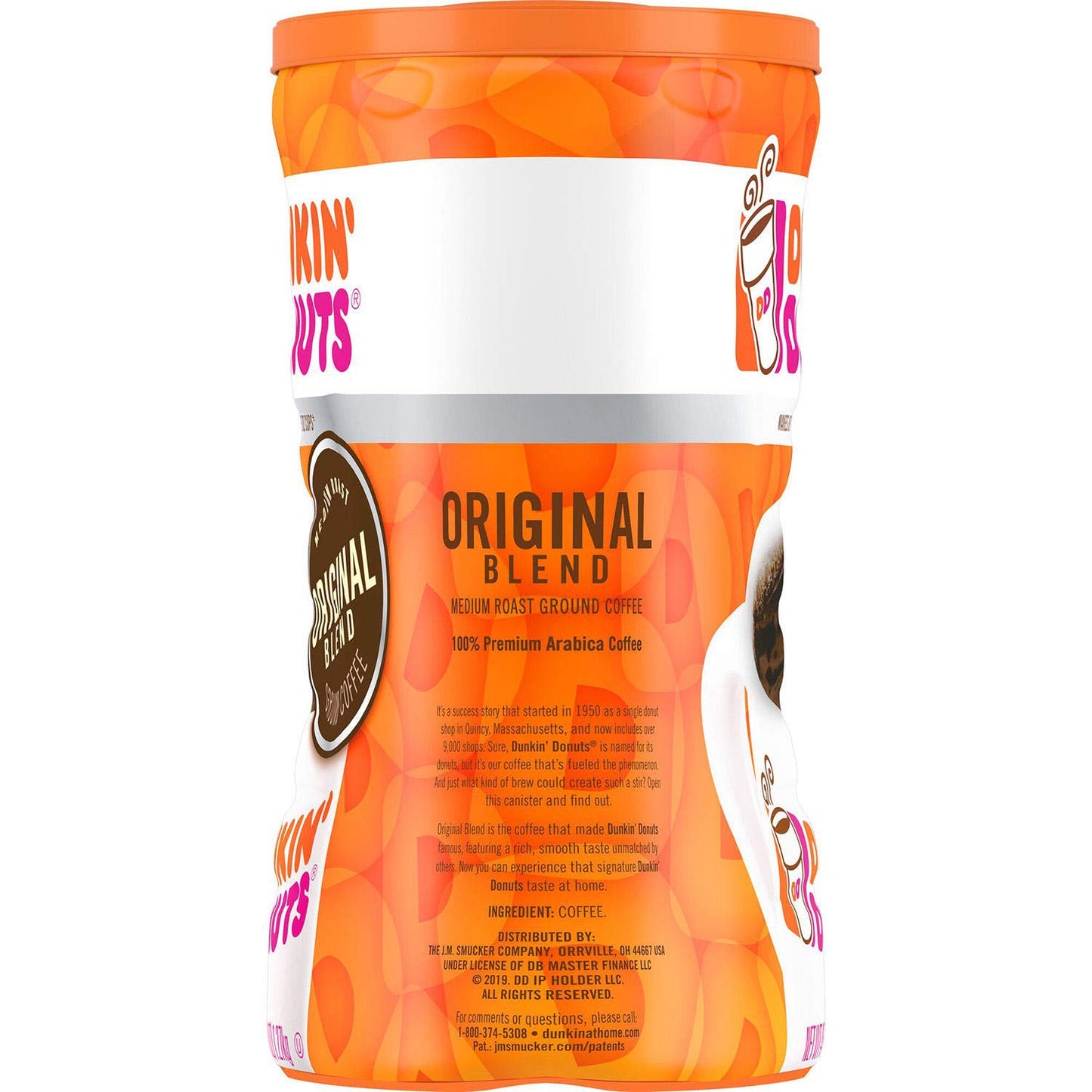 Dunkin' Donuts Original Ground Coffee, 45 Oz - Makes Up To 150 6 Fl Oz Cups, 2 Pack