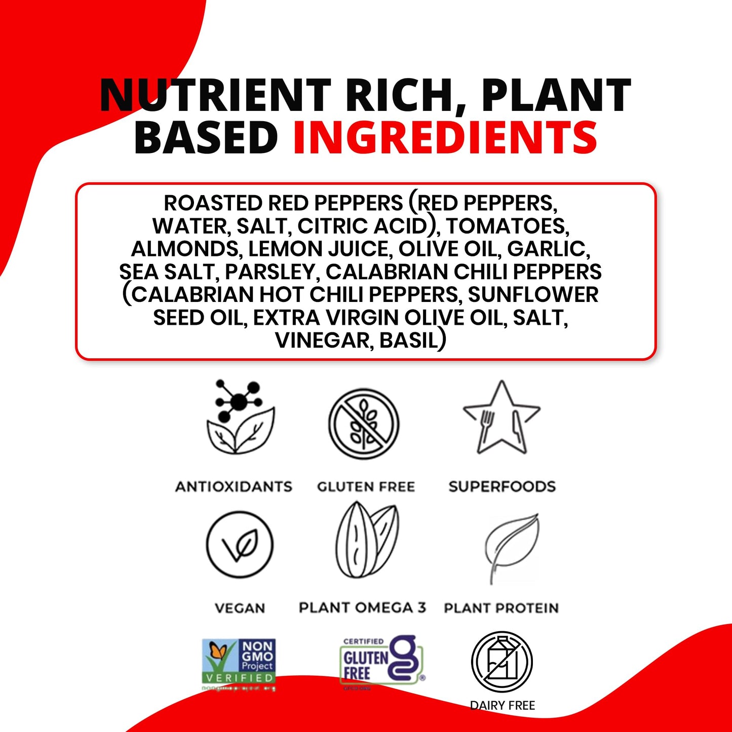 Livwell Calabrian Chili Peppers Pasta Sauce - Pack Of 6 Plant Based Dairy Free Bell Pepper Vegan Sauce With Roasted Red Pepper,