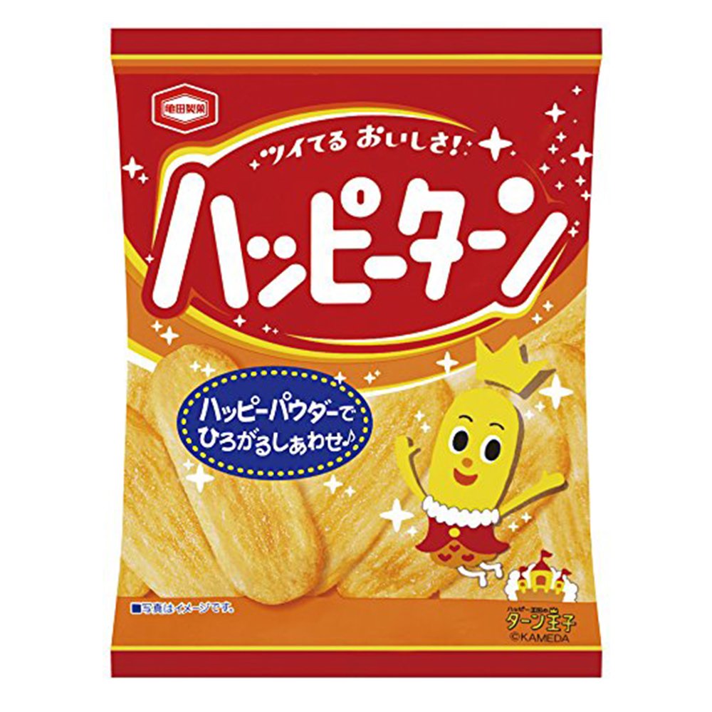 Happy Turn Happy Powder Covered Rice Cracker 1oz 10Bags Box Kamedaseika Japanese Ninjapo
