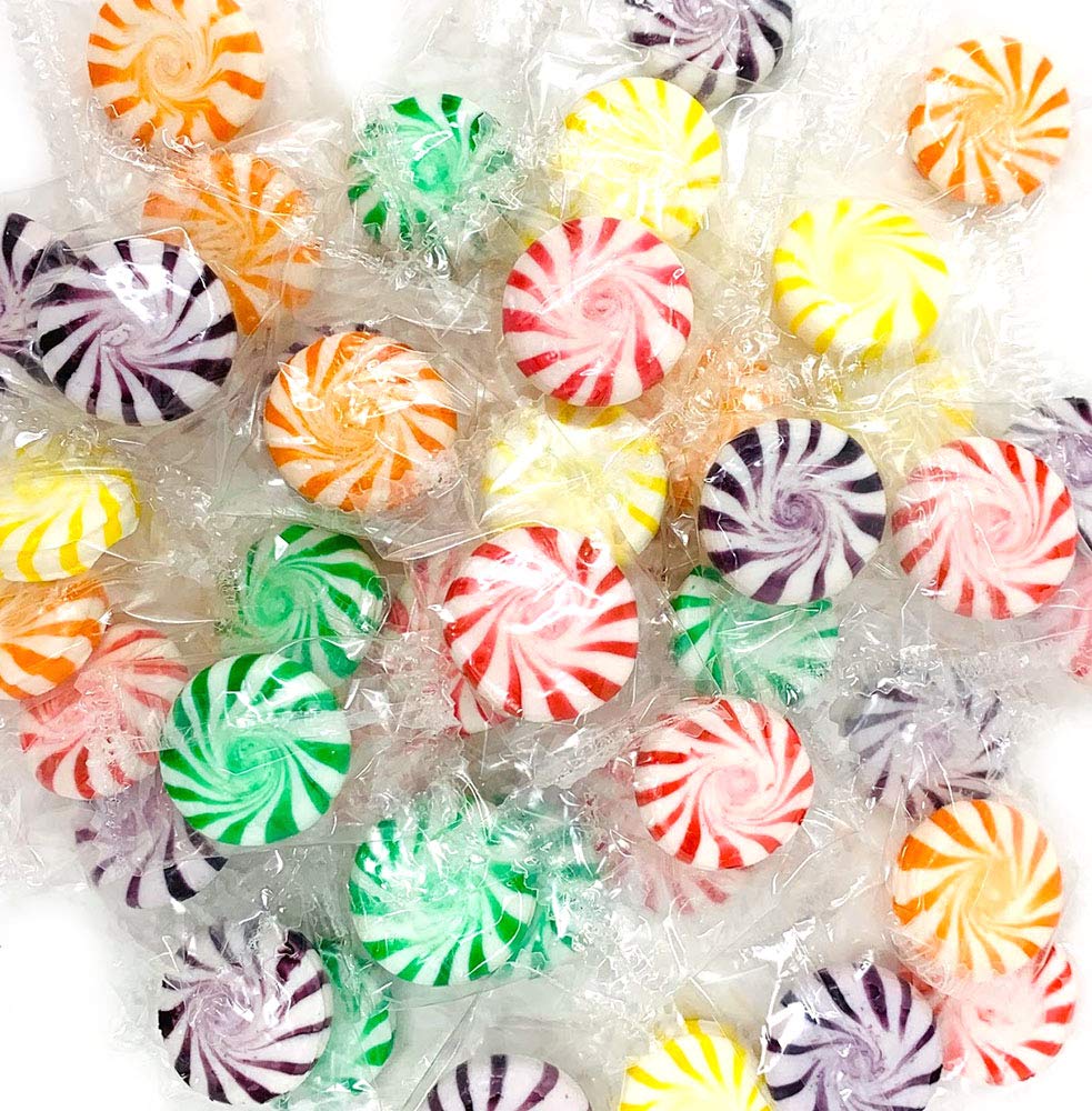 Sweetgourmet Assorted Fruits Hard Candy Pinwheels | 2 Pounds