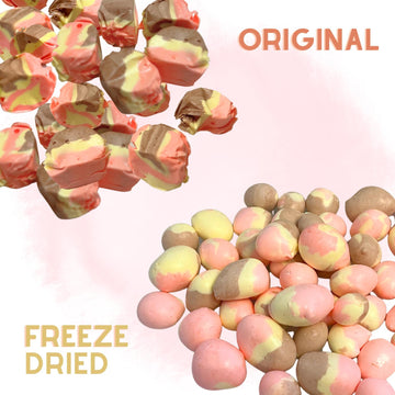 Airmont Farm Freeze-Dried Candy Salt Water Taffy - Banana Split Flavor - 2 oz Box - Bite-Sized Pieces