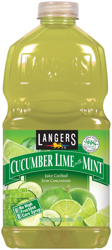 Langers Juice Cocktail, Cucumber Lime with Mint, 64 fl oz, Pack of 8