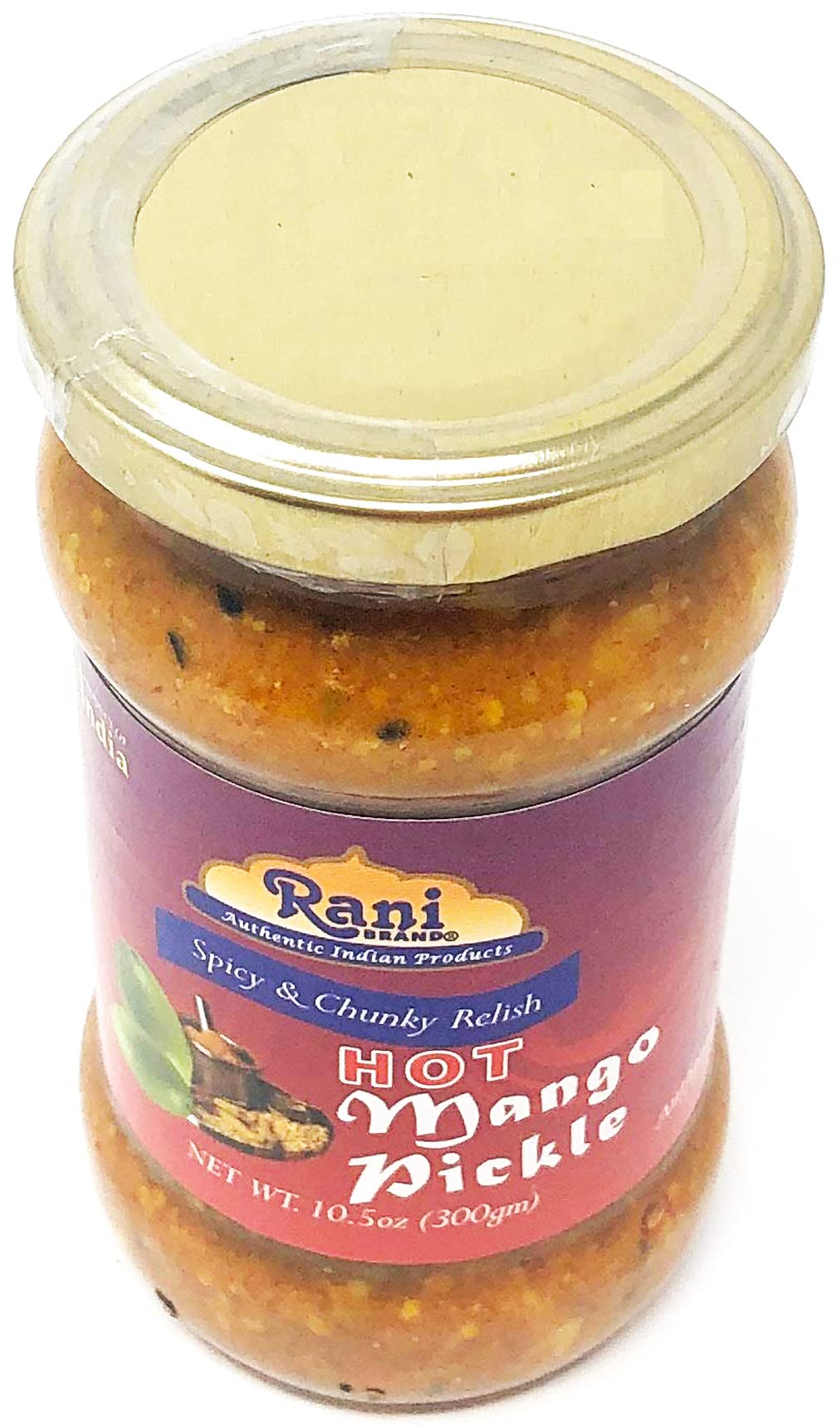 Rani Mango Pickle Hot (Achar, Spicy Indian Relish) 10.5Oz (300G) Glass Jar ~ Vegan | Gluten Free | Non-Gmo | No Colors | Popular