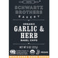 SCHWARTZ BROTHERS BAKERY Bagel Chips, Garlic & Herb, Organic, Vegan, 8oz Container, Pack of 4
