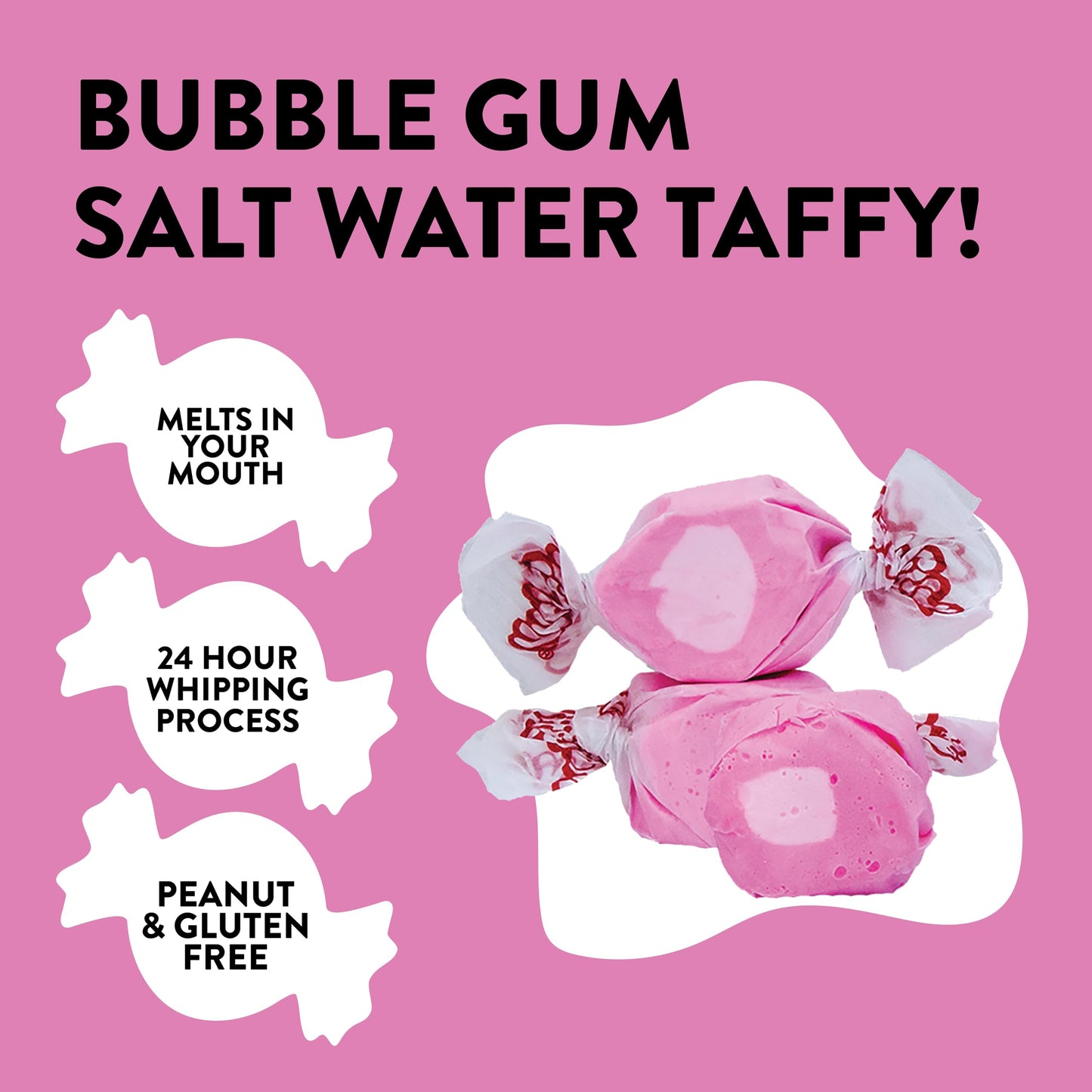 Taffy Town Saltwater Taffy, Bubble Gum, 2.5Lb