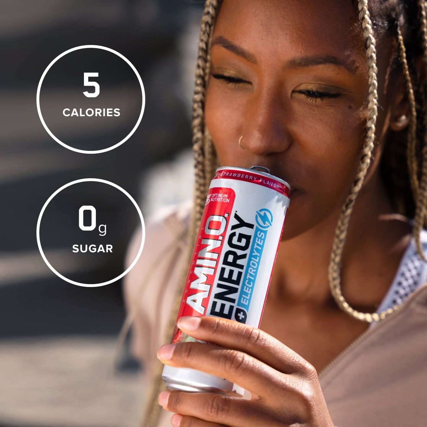 Optimum Nutrition Amino Energy Sparkling Hydration Drink  Electrolytes  Caffeine  Amino Acids  BCAAs  Sugar Free  G  12 Fl Oz  12 Pack (Packaging May Vary)