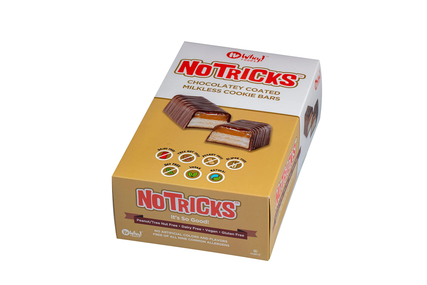 Gluten Free, Caramel Cookie Bars | No Tricks Family Pack (12 Pack) | Vegan, Dairy Free, Peanut Free, Nut Free, Soy Free | by No