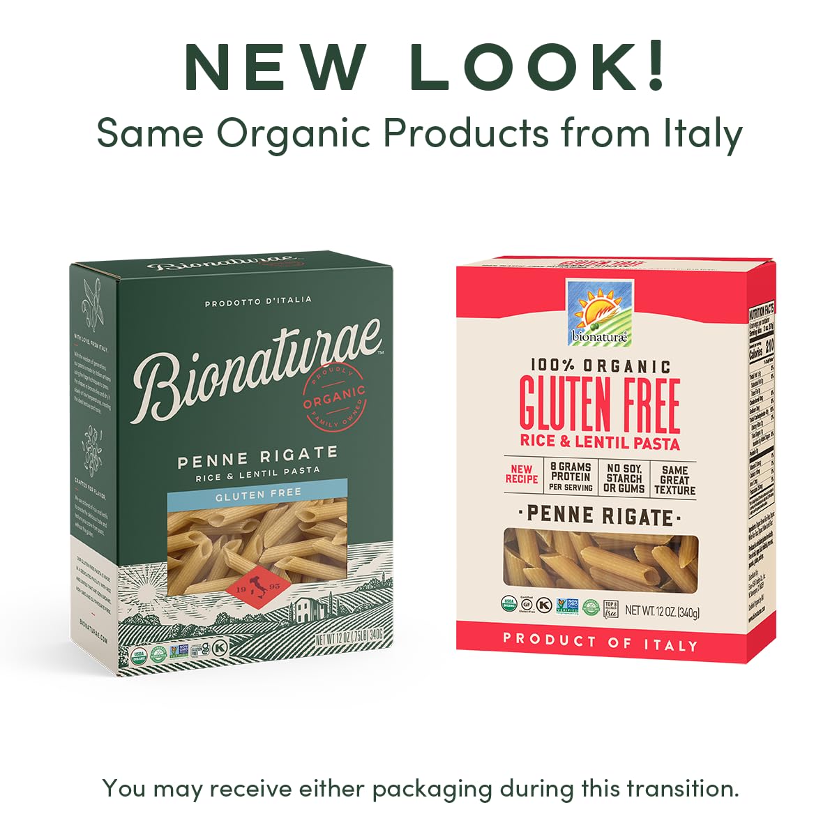Bionaturae Gluten-Free Pasta Variety Pack (Elbow, Fusilli, Penne) - Gluten Free Pasta Organic, Rice & Lentil Pasta, Kosher Certi