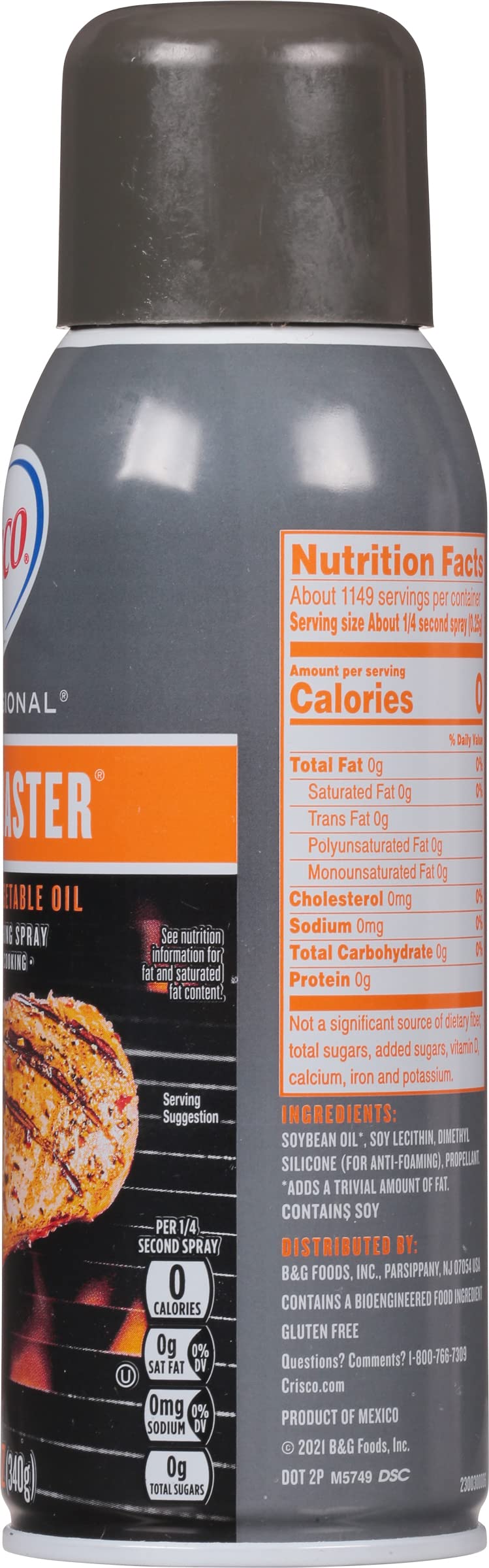 Crisco Professional No-Stick Cooking Spray, Grill Master, 12 Ounce