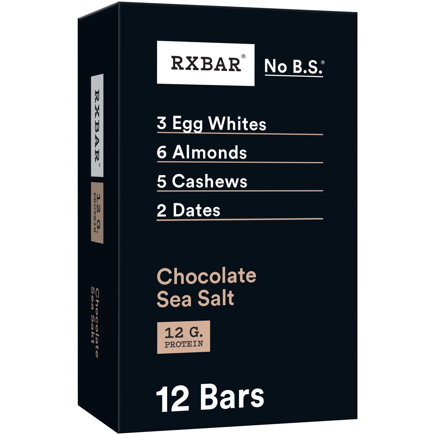 RXBAR Protein Bars, Protein Snack, Snack Bars, Chocolate Sea Salt, 22oz Box (12 Count)