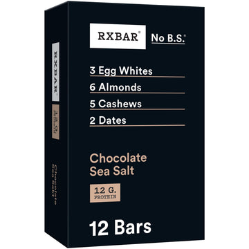 RXBAR Protein Bars, Protein Snack, Snack Bars, Chocolate Sea Salt, 22oz Box (12 Count)