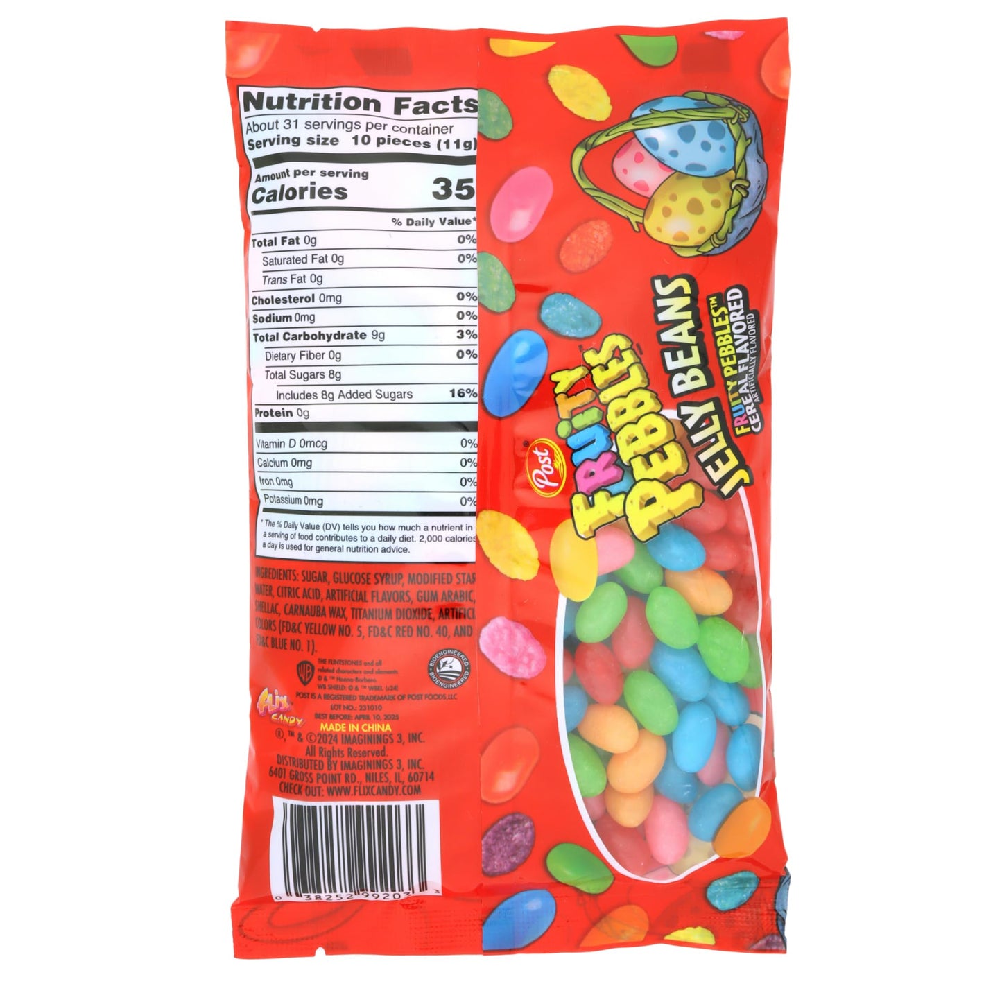 Fruity Pebbles Jelly Beans, Assorted Fruit Flavored Chewy Candies, Easter Egg Fillers And Party Favors, 10 Ounces